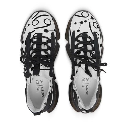 Women's Mesh Sneakers, Constellation & Symbol, Cancer Zodiac Sign, AOP