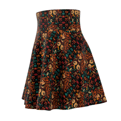 Women's Skater Skirt, (AOP), Aquarius, Zodiac v3, Sexy Pattern