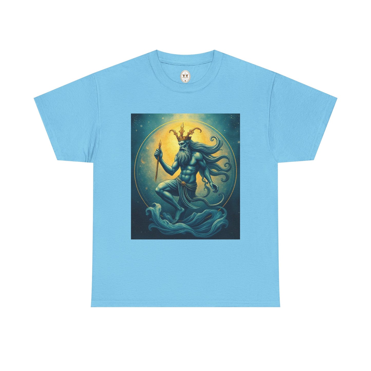 Unisex Heavy Cotton T-Shirt, Aquarius God, Zodiac Design