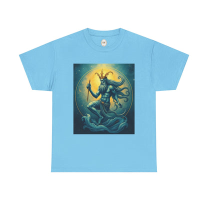 Unisex Heavy Cotton T-Shirt, Aquarius God, Zodiac Design
