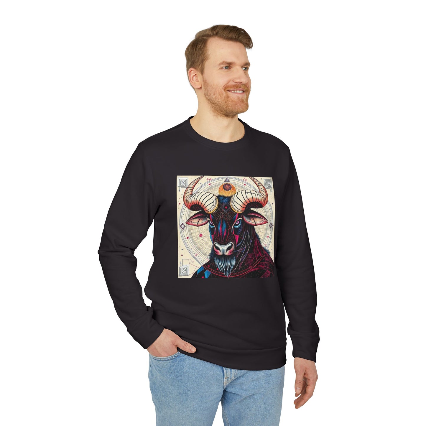 Adidas, Unisex Fleece Crewneck Sweatshirt, Taurus, Pop Art v1, Zodiac