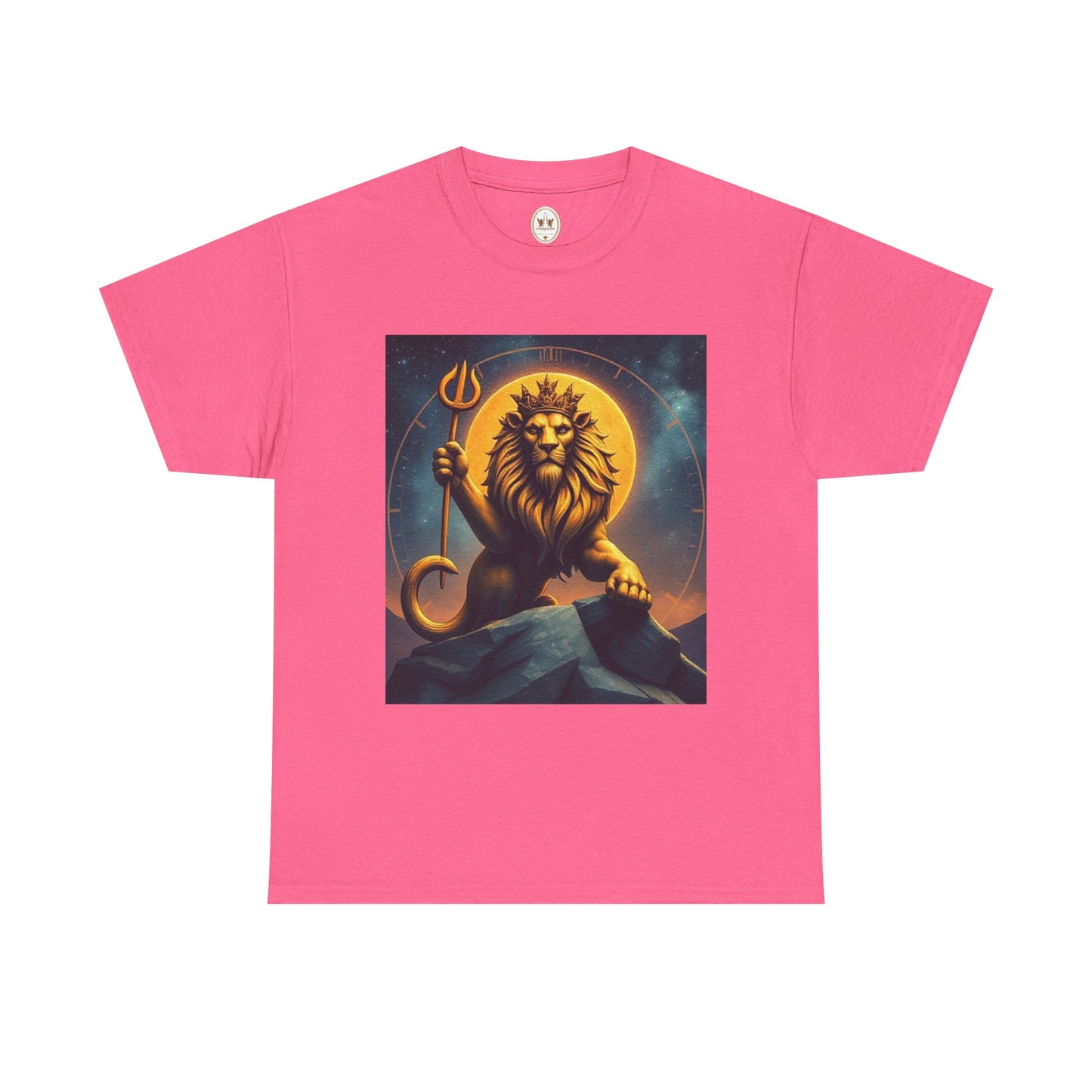 Unisex Heavy Cotton T-Shirt, King of Lions v2, Leo Zodiac Design