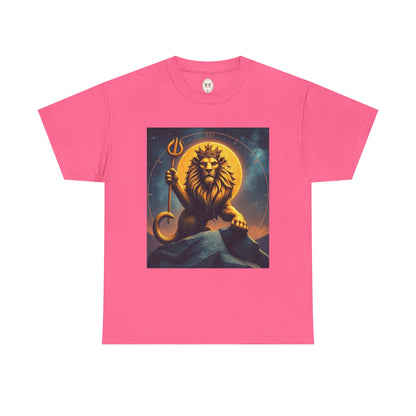 Unisex Heavy Cotton T-Shirt, King of Lions v2, Leo Zodiac Design