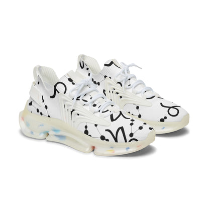 Women's Mesh Sneakers, Constellation & Symbol, Capricorn Zodiac Sign, AOP