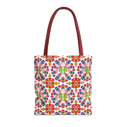 Tote Bag, (AOP), Libra, Zodiac v5, Flower Pattern