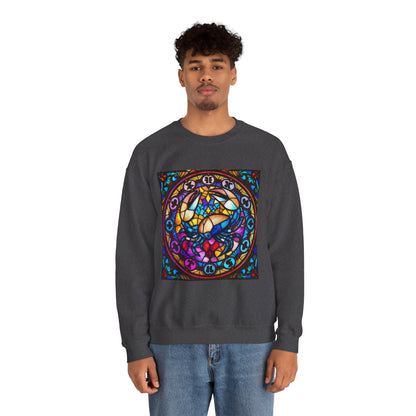Unisex Heavy Blend™ Crewneck Sweatshirt, Glass, Cancer Zodiac Design