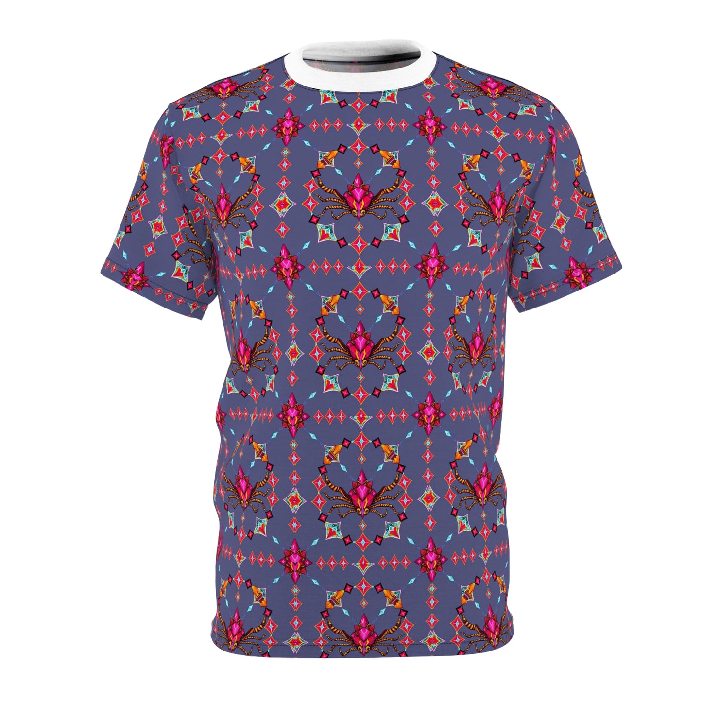 Unisex Cut & Sew T-Shirt, (AOP), Scorpio, Zodiac v2, Jewels Pattern