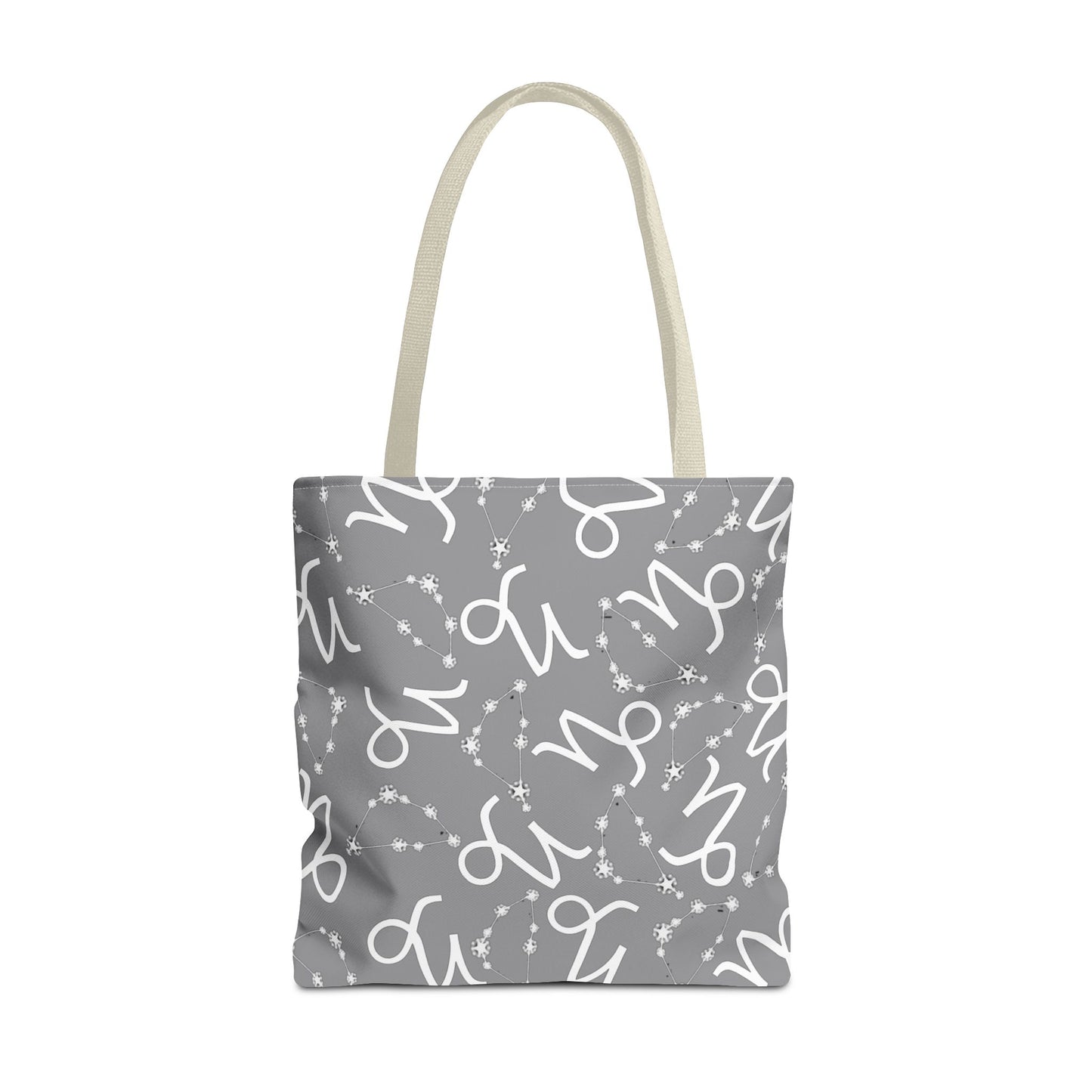 Tote Bag, Capricorn Zodiac Sign, AOP, (Grey, White)