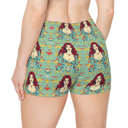 Women's Shorts, (AOP), Virgo, Zodiac v2, Sexy Pattern