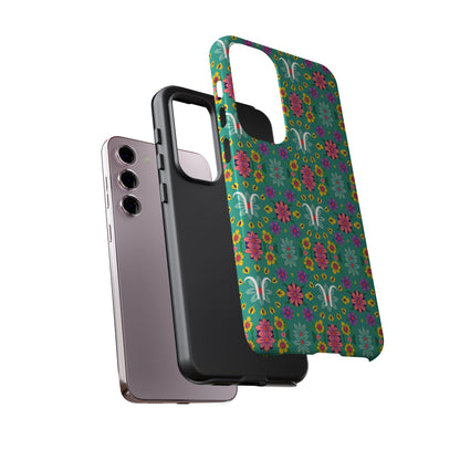 Tough Cases, Aquarius, Zodiac v4, Flower Pattern