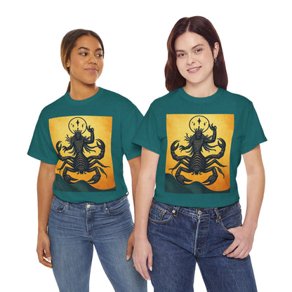 Unisex Heavy Cotton T-Shirt, Scorpion King, Print Art v1, Scorpio Zodiac Design