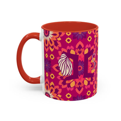 Accent Coffee Mug, Gemini, Zodiac v1, Flower Pattern, (11, 15oz)