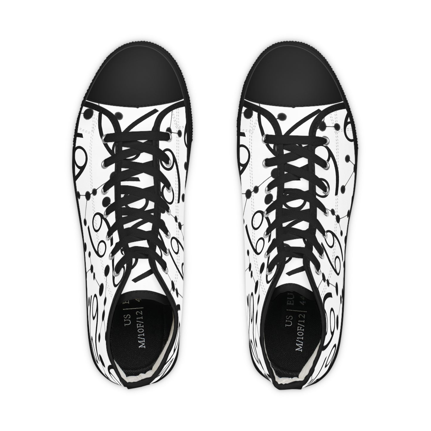 Men's High Top Sneakers, Breathable polyester canvas, Cancer Zodiac Design
