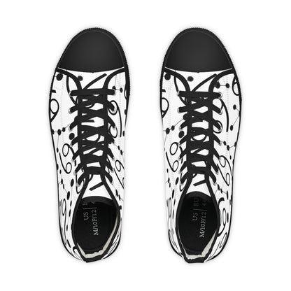 Men's High Top Sneakers, Breathable polyester canvas, Cancer Zodiac Design