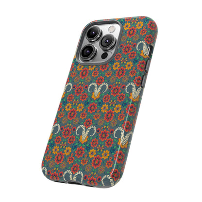 Tough Cases, Aries, Zodiac v3, Flower Pattern