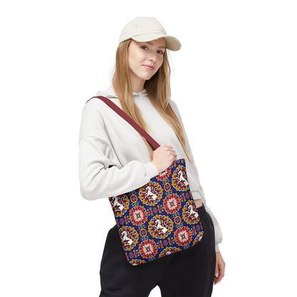 Tote Bag, (AOP), Virgo, Zodiac v3, Flower Pattern