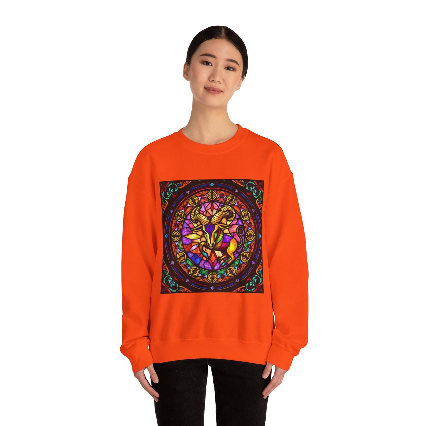 Unisex Heavy Blend™ Crewneck Sweatshirt, Glass 1, Taurus Zodiac Design
