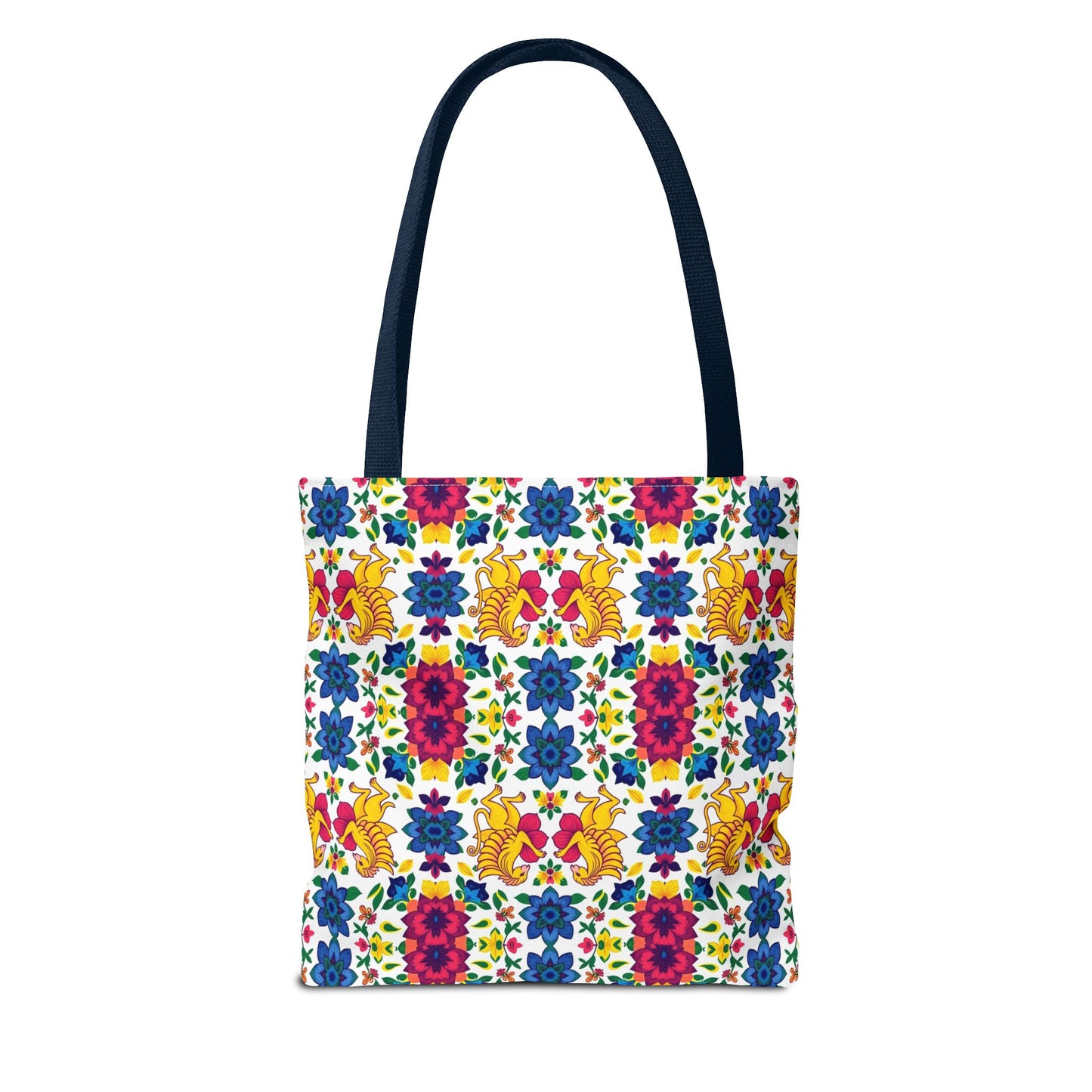 Tote Bag, (AOP), Gemini, Zodiac v6, Flower Pattern
