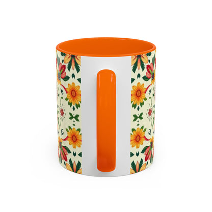 Accent Coffee Mug, Aries, Zodiac, Flower Pattern, (11, 15oz)