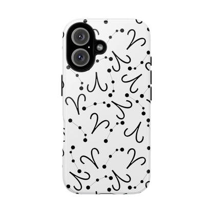Tough Cases with the Aries Zodiac sign for iPhone, Samsung Galaxy, and Google Pixel devices