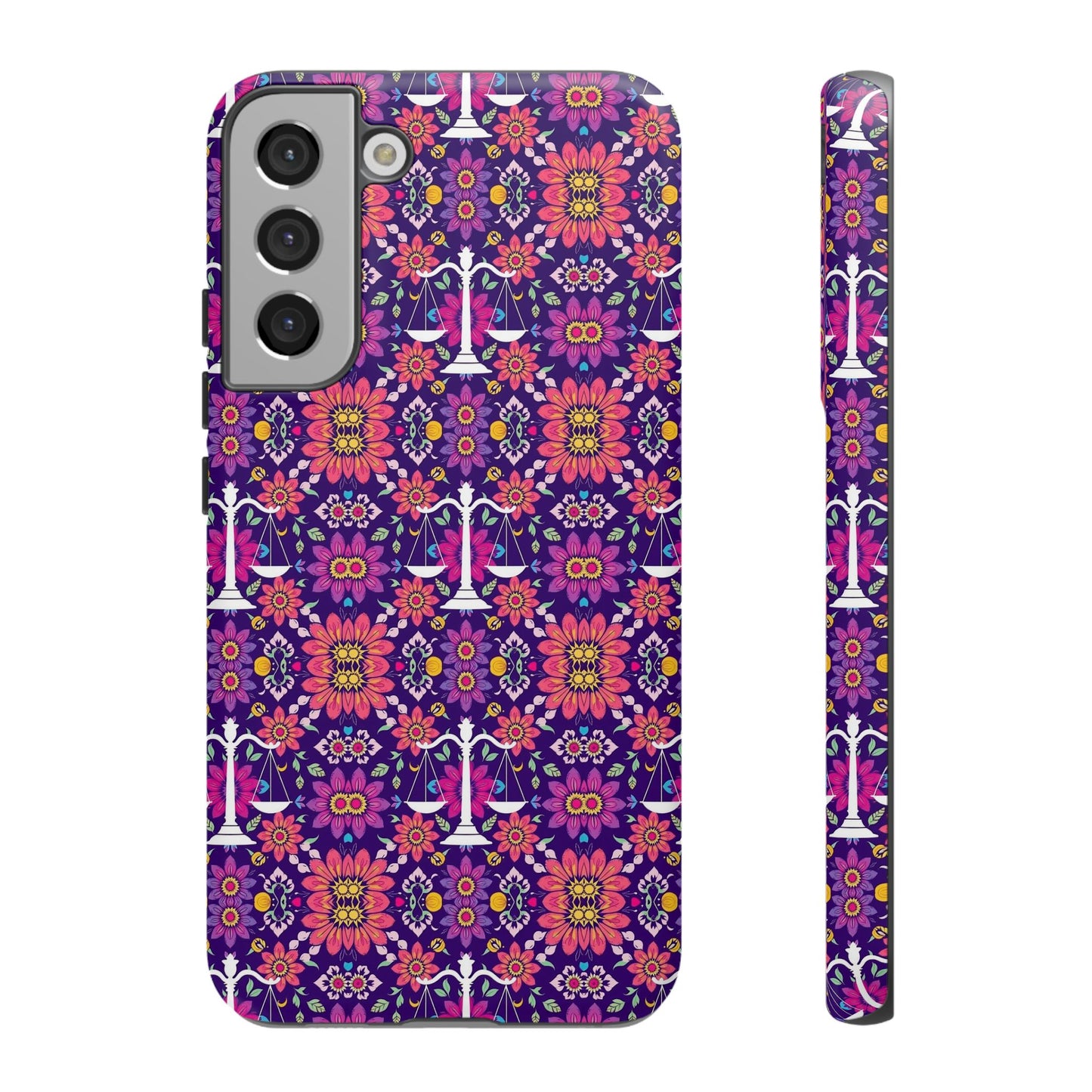 Tough Cases, Libra, Zodiac v4, Flower Pattern
