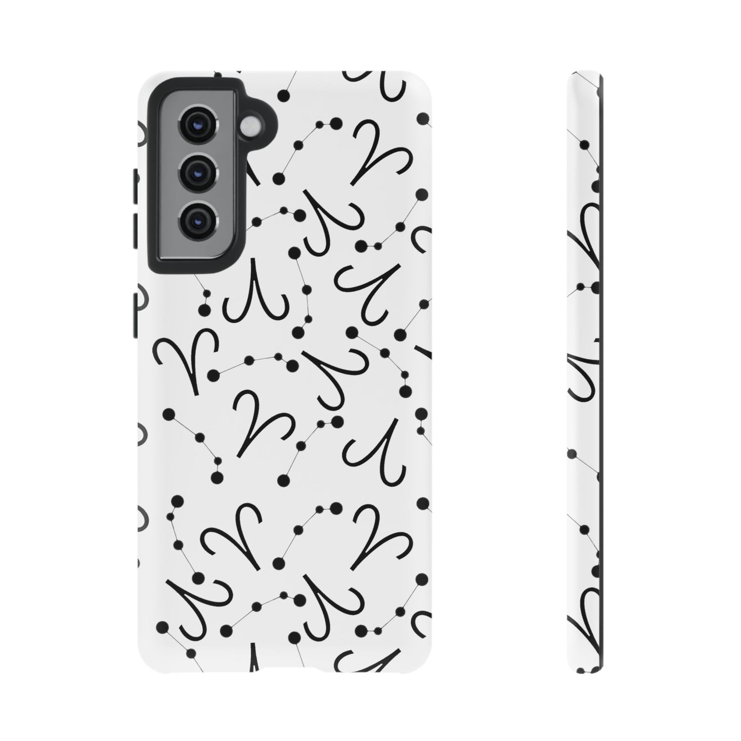 Tough Cases with the Aries Zodiac sign for iPhone, Samsung Galaxy, and Google Pixel devices
