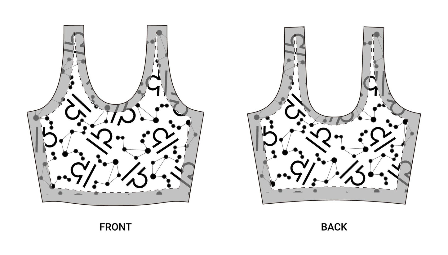 Polyester Sports Bra Libra Zodiac Sign (AOP)