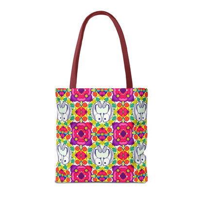 Tote Bag, (AOP), Pisces, Zodiac v4, Flower Pattern