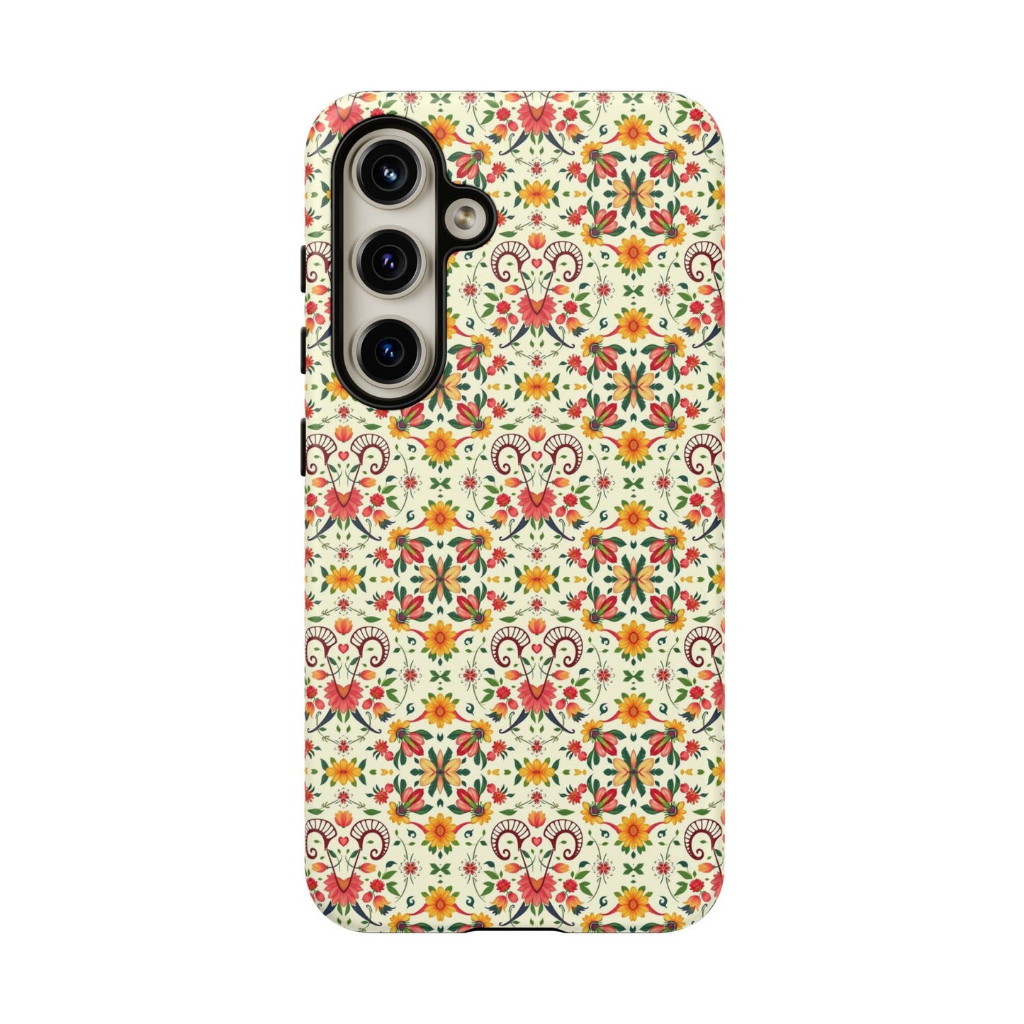 Tough Cases, Aries, Zodiac, Flower Pattern