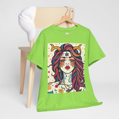 Unisex Heavy Cotton T-Shirt, Virgo, Zodiac v3, Sexy Art