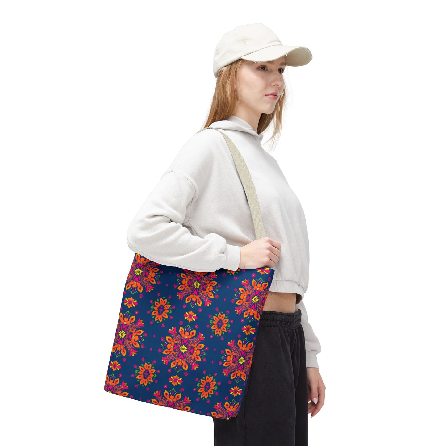 Tote Bag (AOP), Gemini, Zodiac v2, Flower Pattern