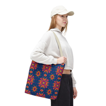 Tote Bag (AOP), Gemini, Zodiac v2, Flower Pattern