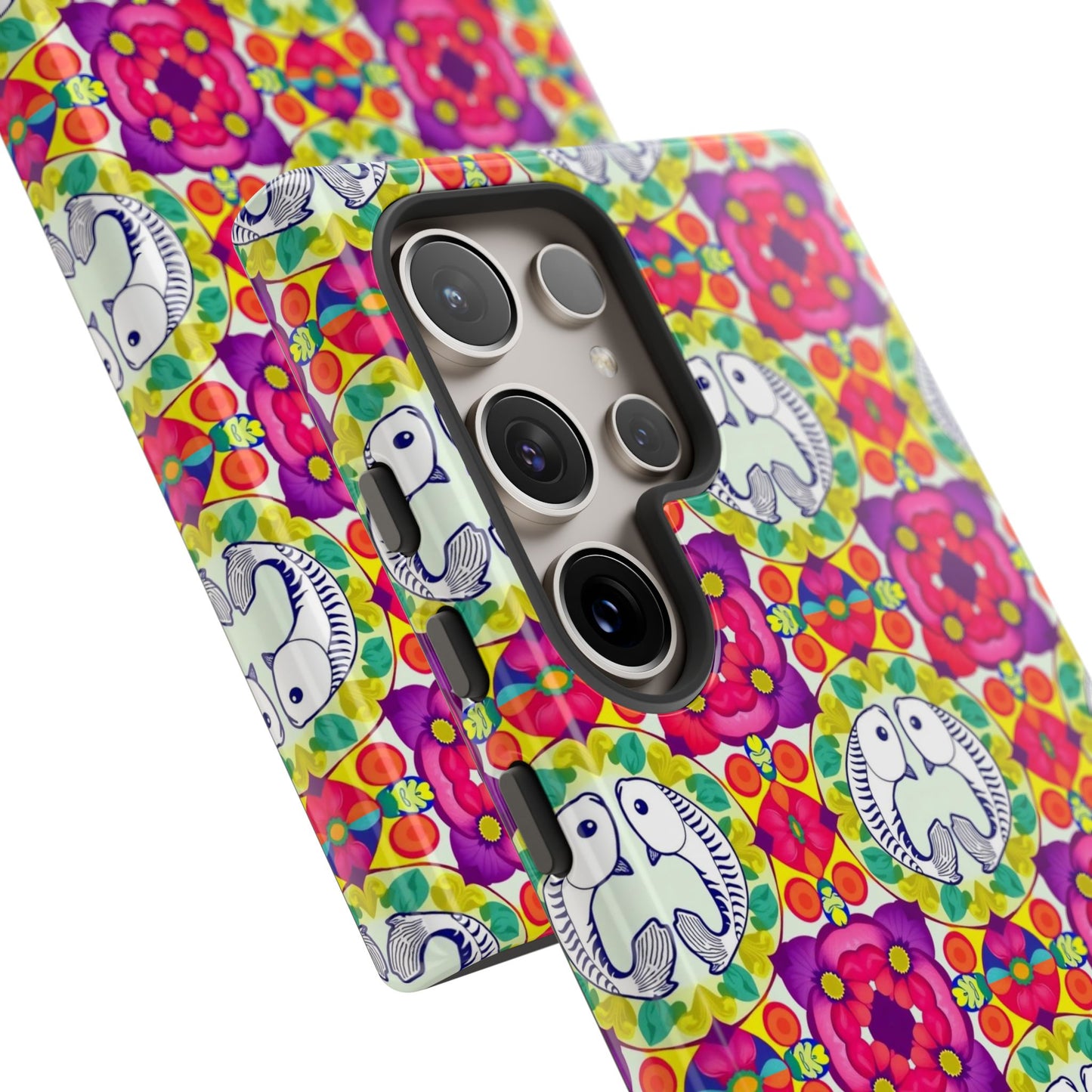 Tough Cases, Pisces, Zodiac v2, Flower Pattern