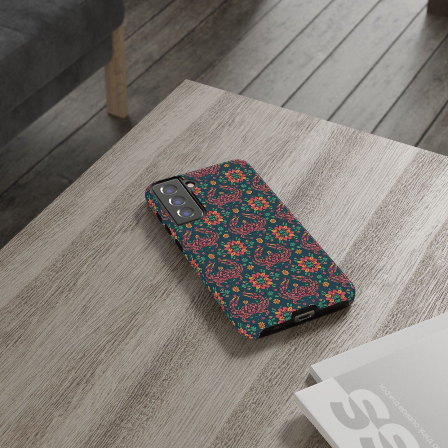 Tough Cases, Cancer, Zodiac v4, Flower Pattern