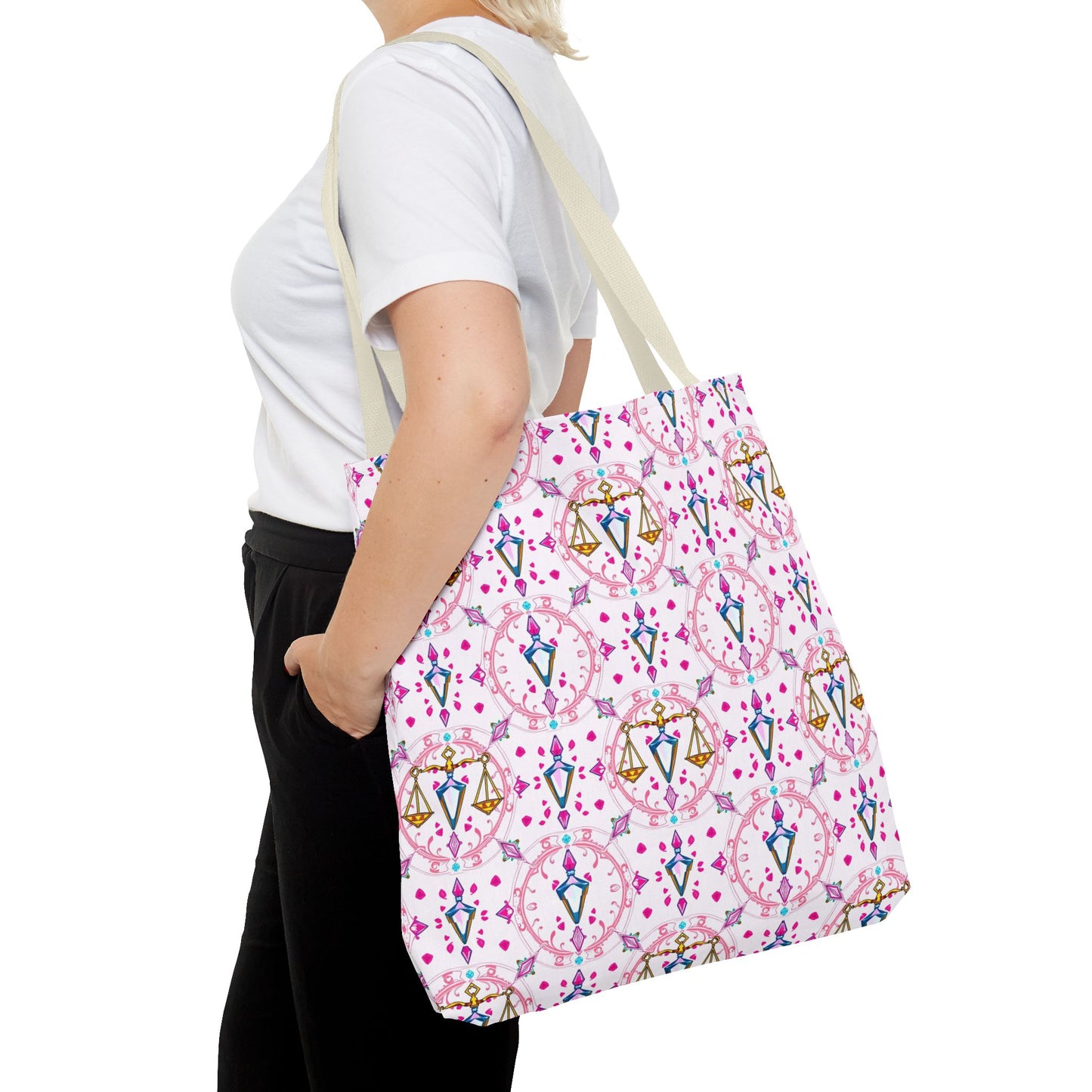 Tote Bag (AOP), Libra, Zodiac, Jewel Pattern