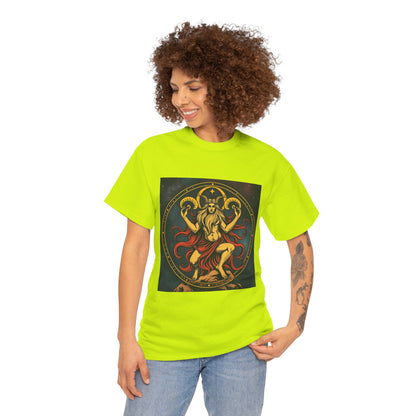 Unisex Heavy Cotton T-Shirt, Aries God 2v, Zodiac Design