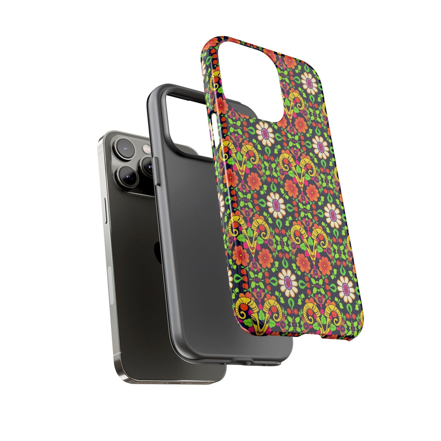Tough Cases, Aries, Zodiac v4, Flower Pattern