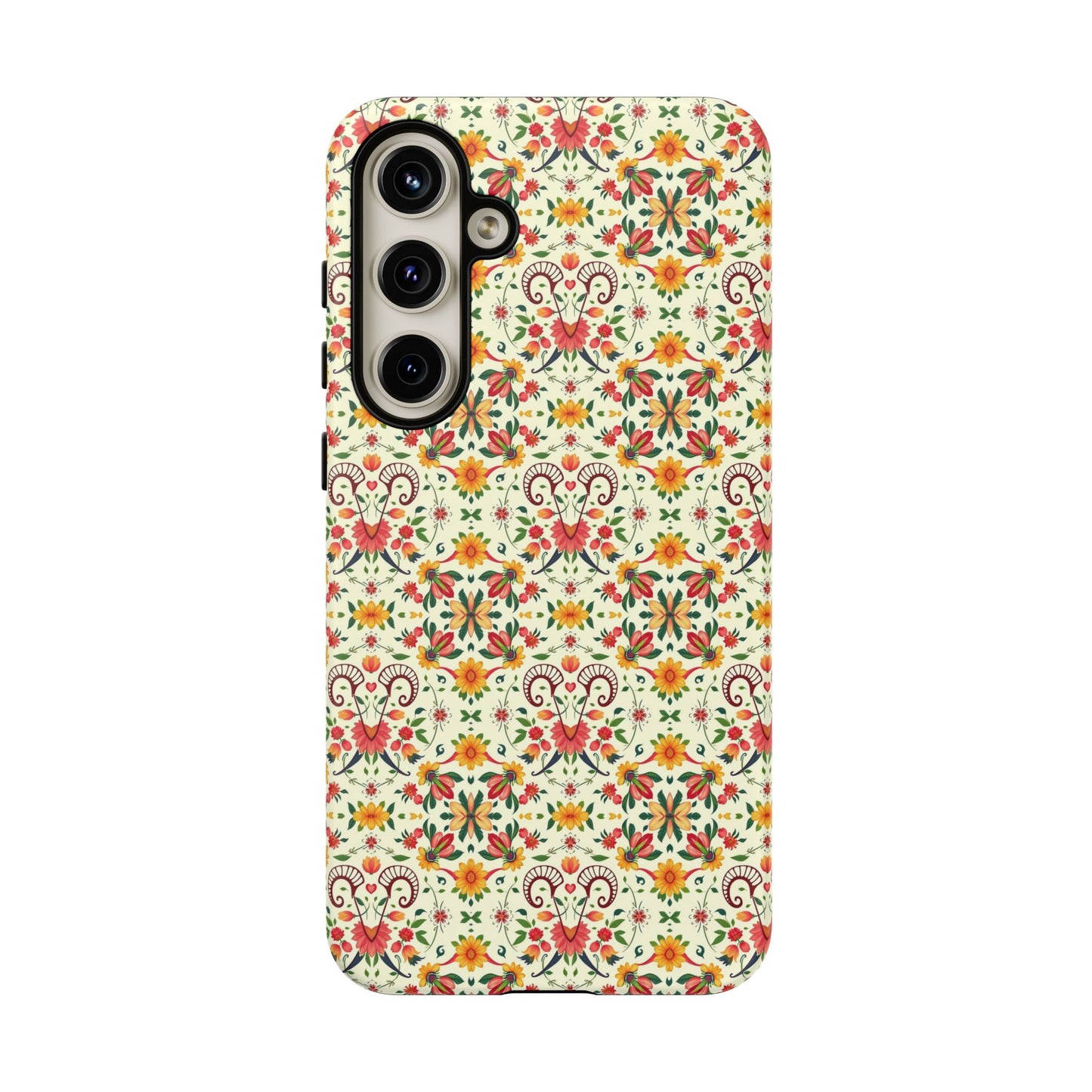 Tough Cases, Aries, Zodiac, Flower Pattern