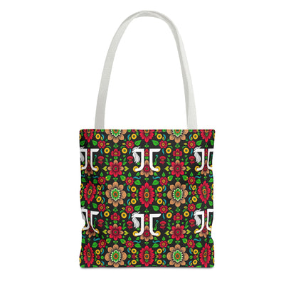 Tote Bag, (AOP), Gemini, Zodiac, Flower Pattern