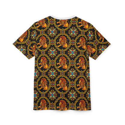 Unisex Cut & Sew T-Shirt, (AOP), Leo, Zodiac, Jewels Pattern