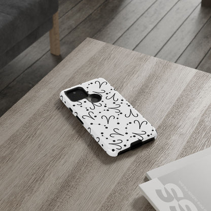Tough Cases with the Aries Zodiac sign for iPhone, Samsung Galaxy, and Google Pixel devices