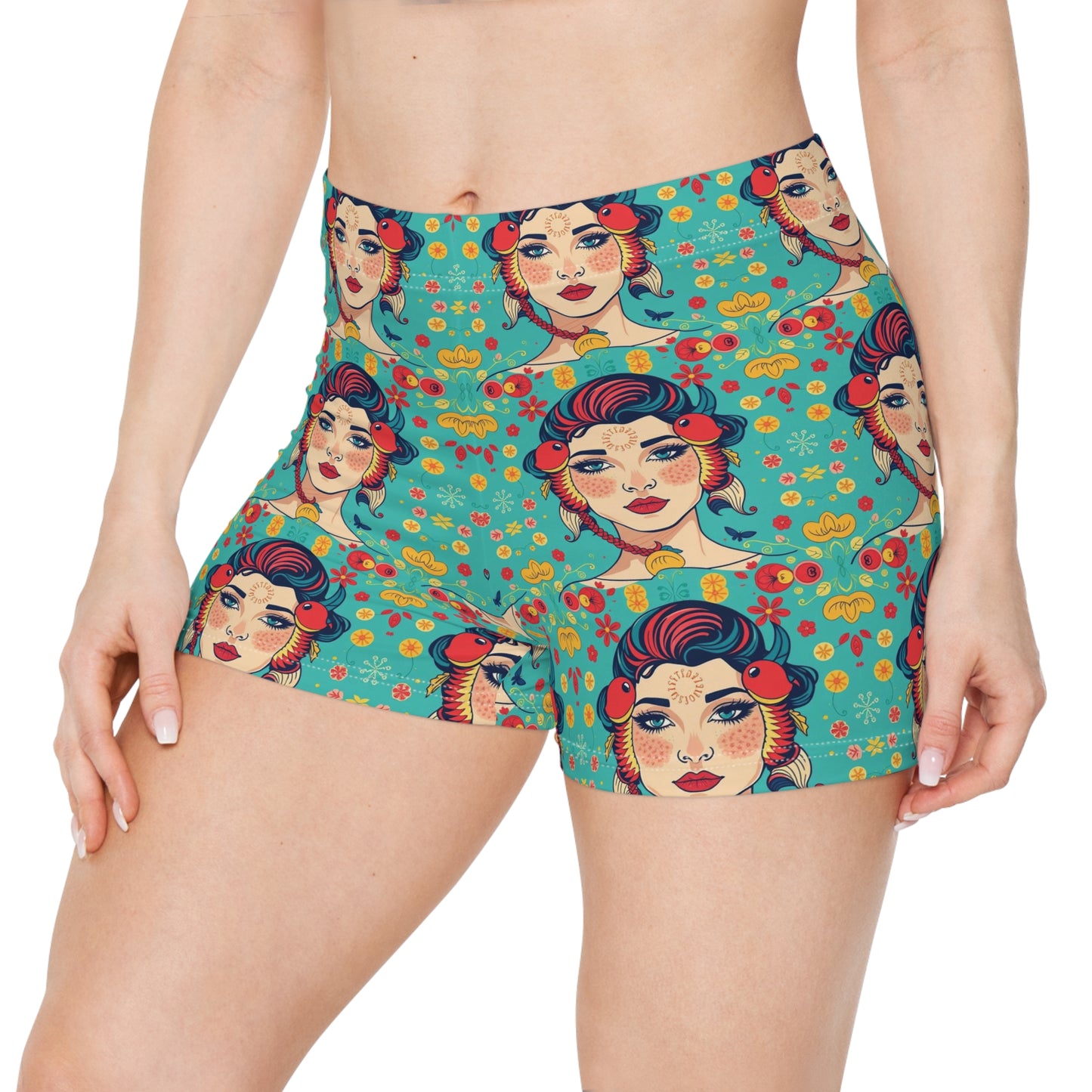 Women's Shorts, (AOP), Pisces, Zodiac v3, Sexy Pattern