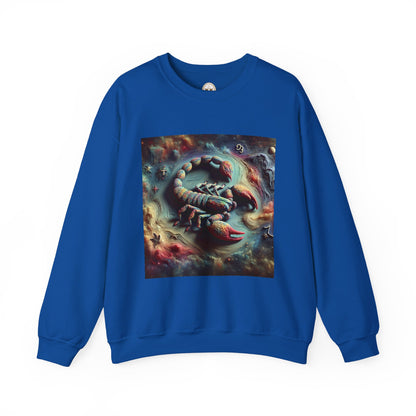 Unisex Heavy Blend™ Crewneck Sweatshirt, Trippy Mist Scorpion, Scorpio Zodiac Design