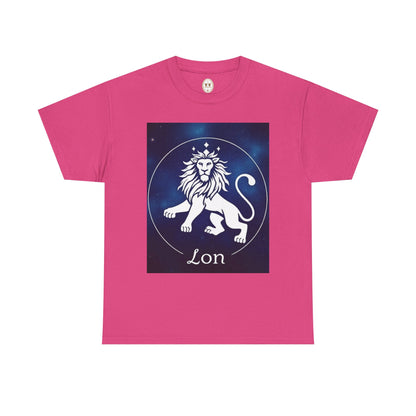 Unisex Heavy Cotton T-Shirt, Space Lion, Leo Zodiac Design