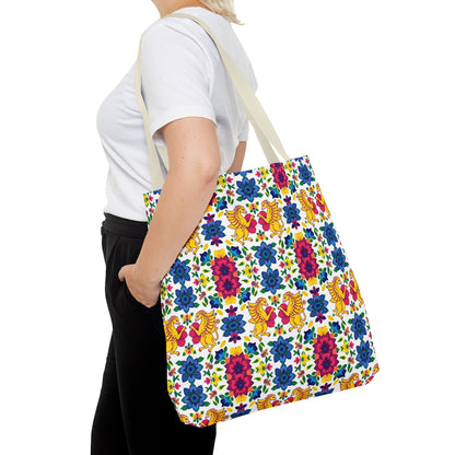 Tote Bag (AOP), Gemini, Zodiac, Flower Pattern