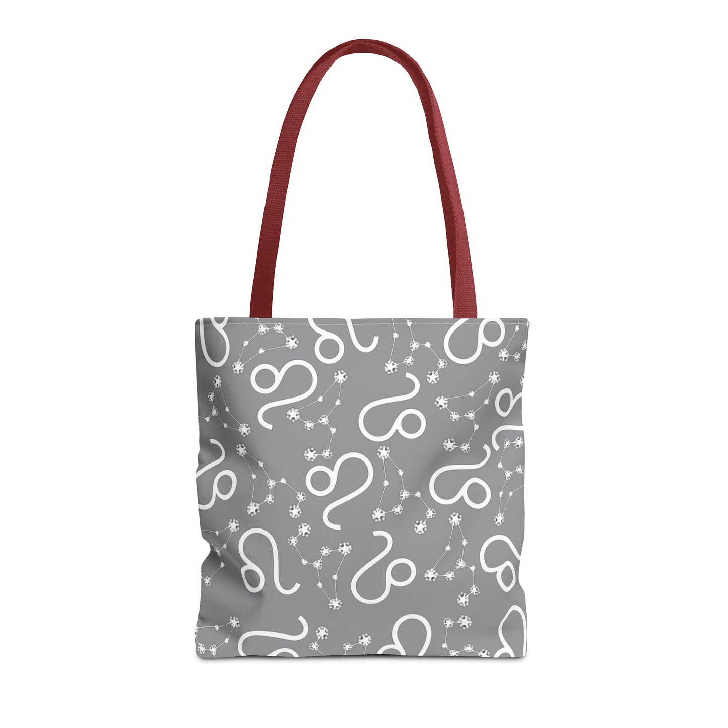Tote Bag, Leo Zodiac Sign, AOP, (Grey, White)