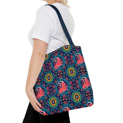 Tote Bag (AOP), Capricorn, Zodiac v1, Flower Pattern