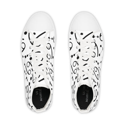Men's High Top Sneakers, Breathable polyester canvas, Cancer Zodiac Design