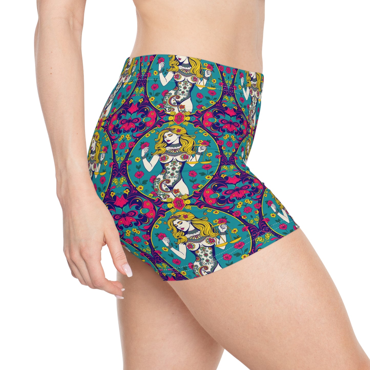 Women's Shorts, (AOP), Libra, Zodiac v2, Sexy Pattern