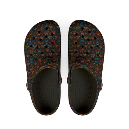 EVA Foam Rubber Shoes, (AOP), Aries, Zodiac v1, Pattern